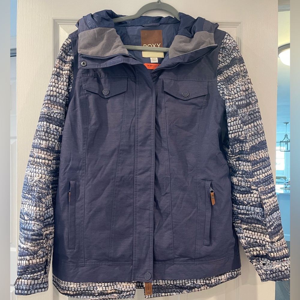 Roxy Navy And Gray Patterned Jacket - image 1